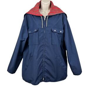 Alpine Designs Jacket Flannel Lined Navy XL Pockets USA Outdoor Active